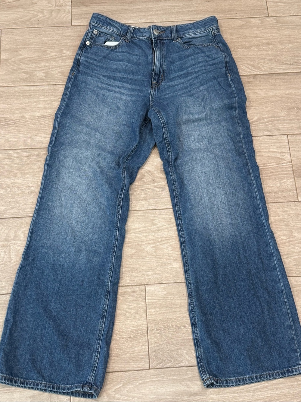Aéropostale High Rise Wide Leg Jeans Size 8 Medium Wash 100% Cotton